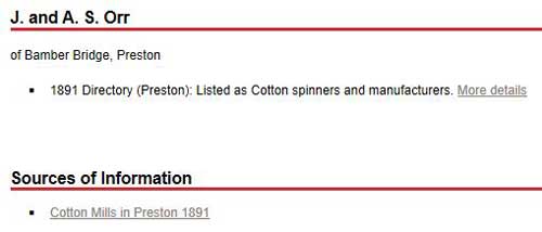 James Orr Cotton Mill Registration
